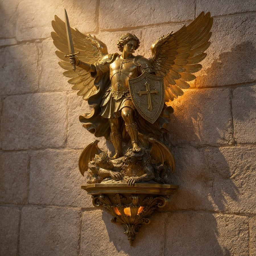 CelestialGuard – LED-Wandleuchte Erzengel Michael