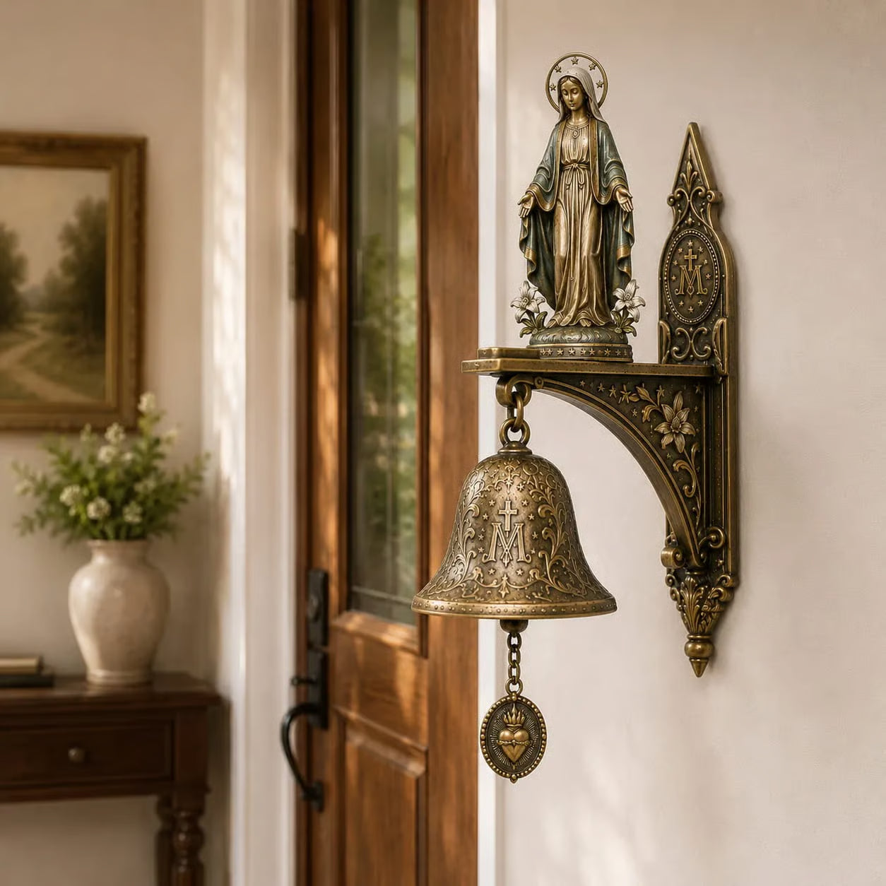 DivineGrace – Antike Bronzeglocke mit marianischem Segen