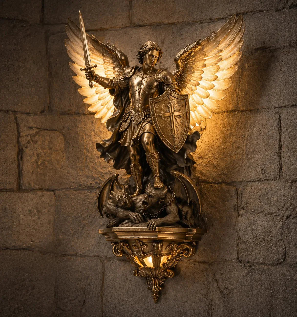 CelestialGuard – LED-Wandleuchte Erzengel Michael