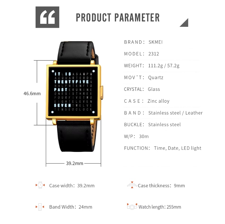 LexoTime - Unisex-Textuhr